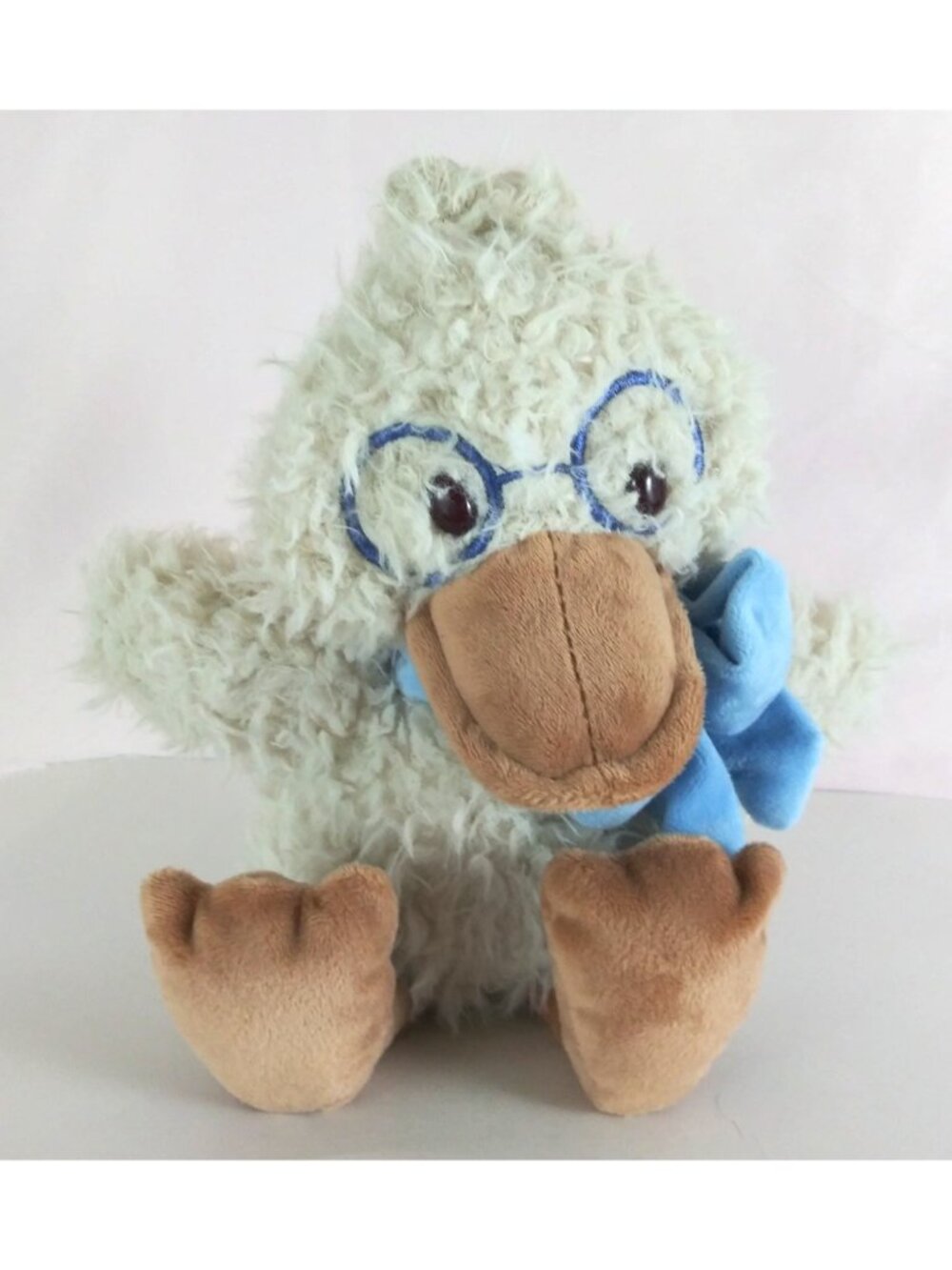 Way To Celebrate MTY Fuzzy Duck Wearing Glasses & Blue Bow 11" Plush
